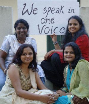 Dubbing artists (from left top clockwise): Pramila, Gee Gee, Priya Anand and Divya Ganesan