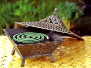 Mosquito coil and burner.
